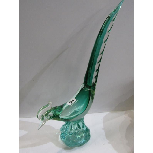 150 - ART GLASS, murano-style cockerel and leaping dolphin