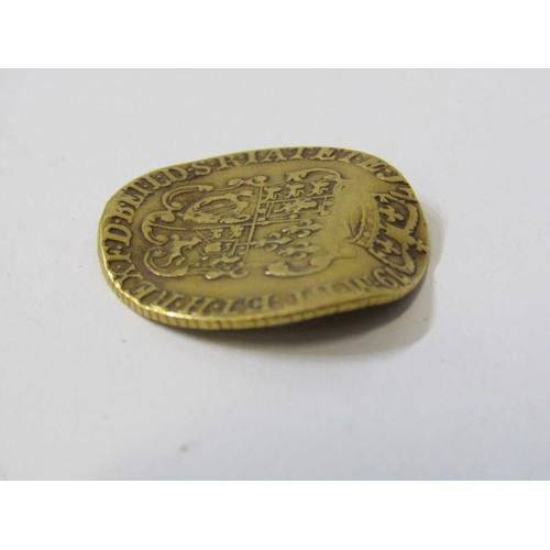 160 - GEORGE III GUINEA, 1779 guinea, worn and bent, 8.2 grams