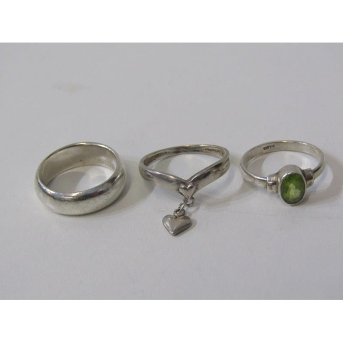 174 - SILVER RINGS, 7 assorted silver rings, mostly stone set, various sizes