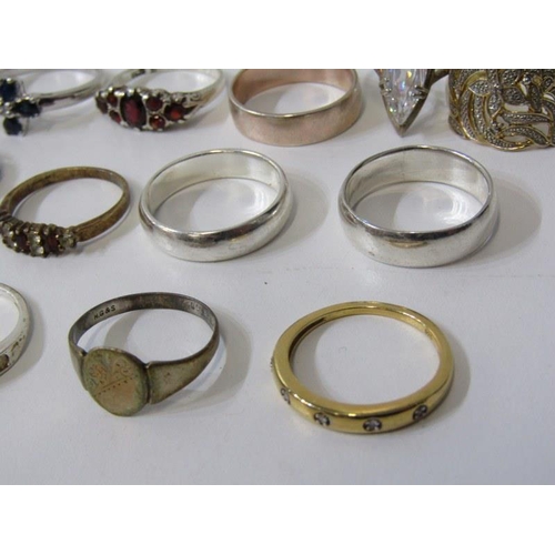 191 - SILVER RINGS, 12 assorted silver and silver gilt rings, many stone set, various sizes