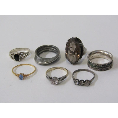 232 - DRESS RINGS, assorted silver and other dress rings, stone set, various sizes, 7 in total