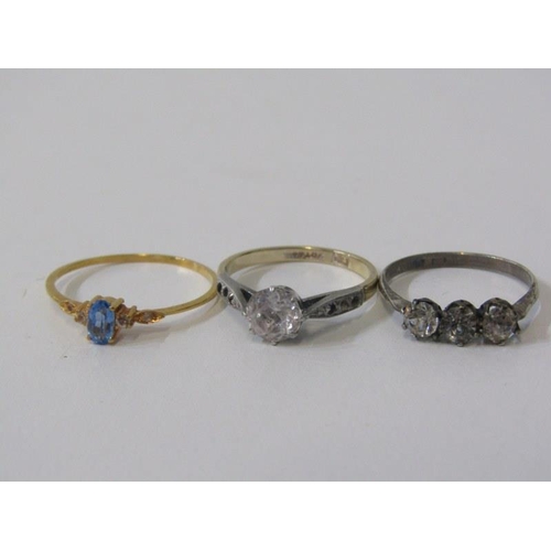 232 - DRESS RINGS, assorted silver and other dress rings, stone set, various sizes, 7 in total