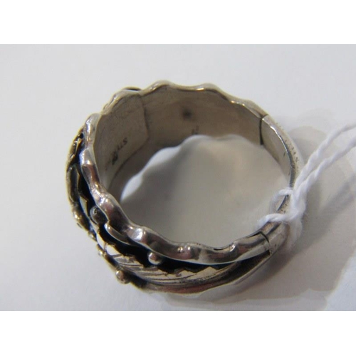 236 - AMERICAN SILVER RING, heavy silver ring, purchased in the USA, size Y