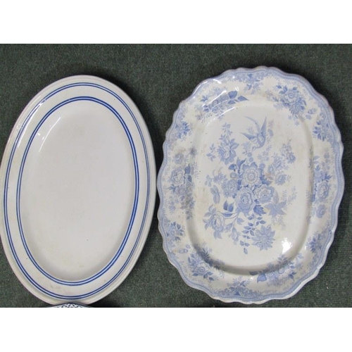 41 - ANTIQUE MEAT PLATES, 