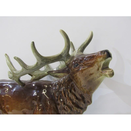 42 - BAVARIAN POTTERY, large ceramic stag deer, 36cm height