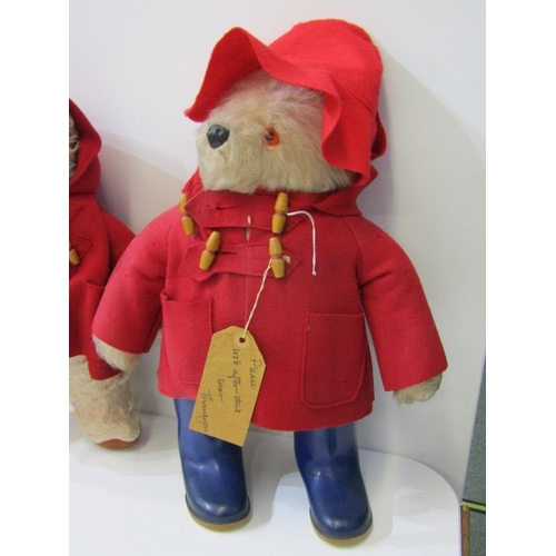 54 - PADDINGTON BEAR, 2 Paddington Bear models, one with blue wellington boots