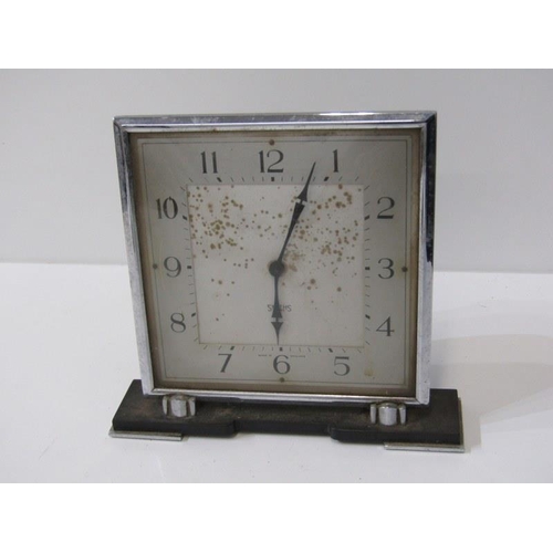 66 - ART DECO, a chrome surround Smiths mantel clock