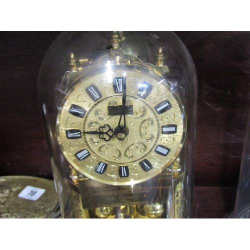 69 - DOMED CLOCK, collection of 3 x 400 day movement mantel clocks, including one by Kundo