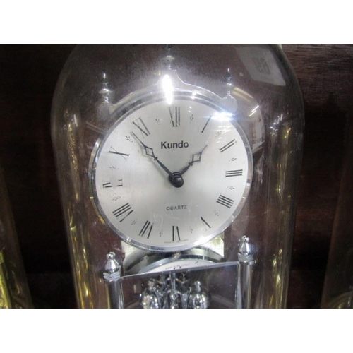 69 - DOMED CLOCK, collection of 3 x 400 day movement mantel clocks, including one by Kundo