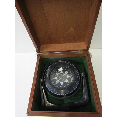 73 - MARITIME, mahogany boxed gimbaled compass