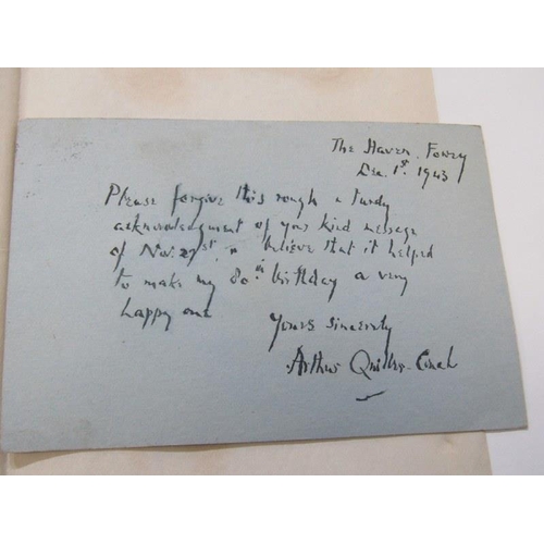 78 - QUILLER COUCH, 2 manuscript signed letters, also 