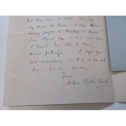 78 - QUILLER COUCH, 2 manuscript signed letters, also 