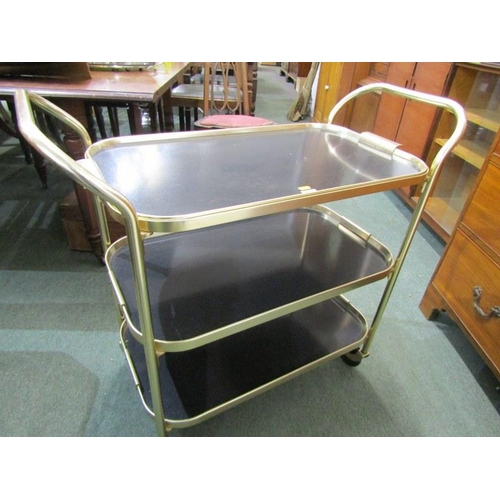 849 - RETRO 3 TIER METAL TROLLEY