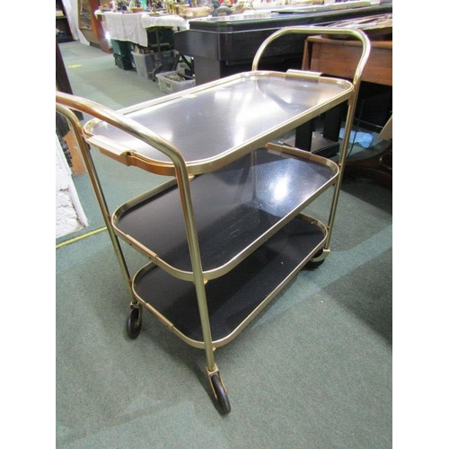 849 - RETRO 3 TIER METAL TROLLEY