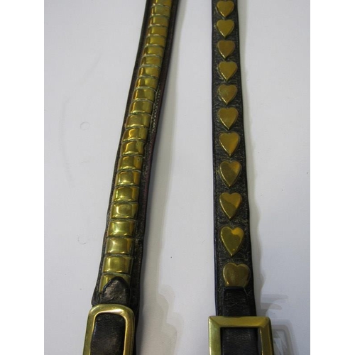 86 - ANTIQUE HORSE BRASSES, 2 harness straps