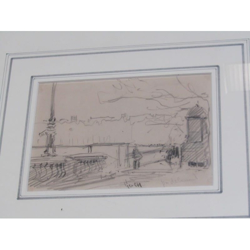 92 - FRENCH SCHOOL indistinctly signed pencil sketch 