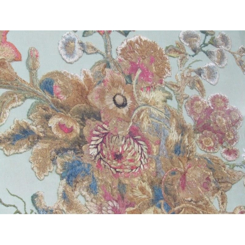 95 - GEORGIAN NEEDLEWORK FLORAL PANEL