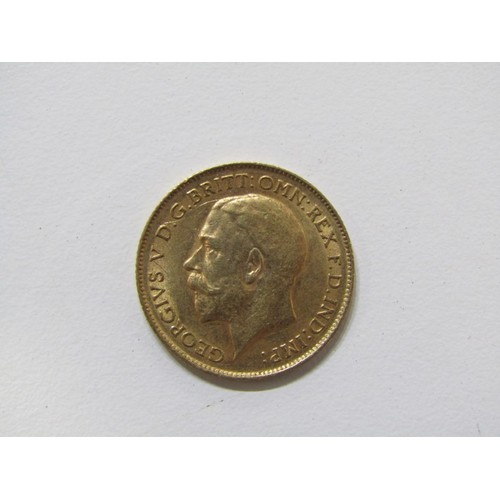 159 - GOLD HALF SOVEREIGN, George V 1911 gold half sovereign