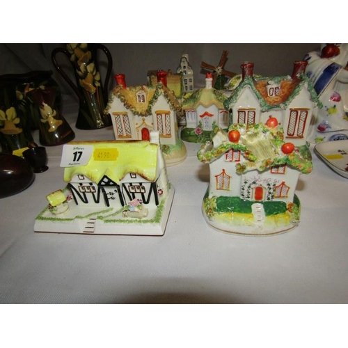 17 - PASTILLE BURNERS AND MODEL COTTAGES, a collection to include Coalport and Staffordshire