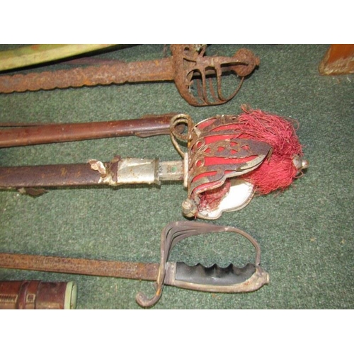 28 - MILITARY, collection of antique edged weapons (require restoration)