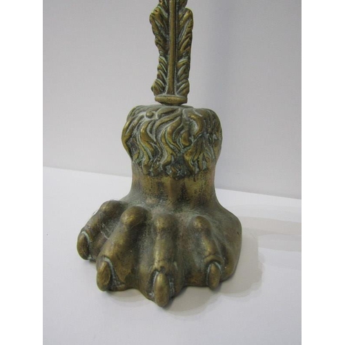 42 - ANTIQUE BRASS DOORSTOP, in the form of a lion's foot