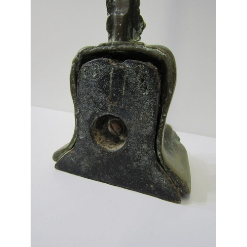 42 - ANTIQUE BRASS DOORSTOP, in the form of a lion's foot