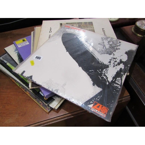 505 - LP RECORDS, collection of LP records including 2 Led Zeppelin, Moody Blues, Jethro Tull and others