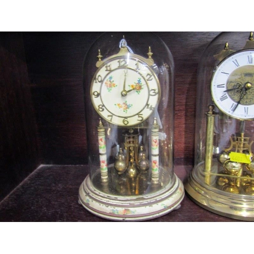 59 - COLLECTION OF 5 x 400 day glass domed mantel clocks including Kundo and Hernle