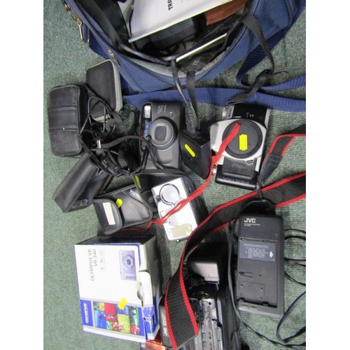 74 - PHOTOGRAPHY, collection of assorted cameras including Pentax NZ-50 also JVC video camera etc