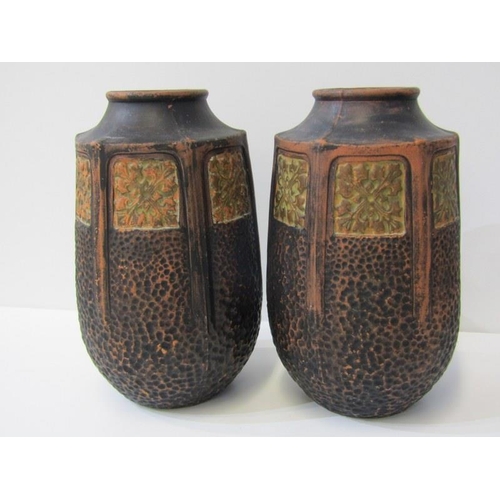 9 - CLANTA, pair of Art Nouveau hexagonal 23cm vases (pattern no. 2352)