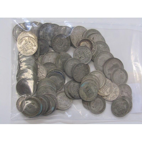 10 - PRE-1947 silver shillings x 9, sixpences x 70 & threepences x 10 (239 grams)