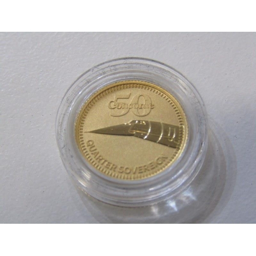 2 - GOLD QUARTER SOVEREIGN, 2019 gold quarter sovereign celebrating the 50th Anniversary of Concorde, ca... 