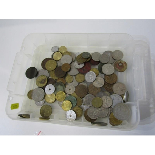 56 - A tray of modern world coins sorted into individual countries.