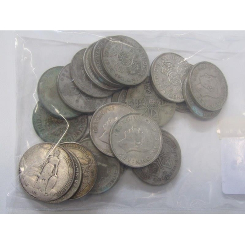 9 - PRE-1947 silver florins x 25, mixed grades (255 grams).