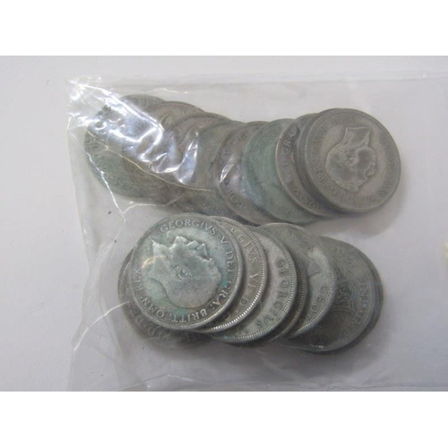 13 - Pre-1947 silver half crowns x 20, mixed grades (279 grams).