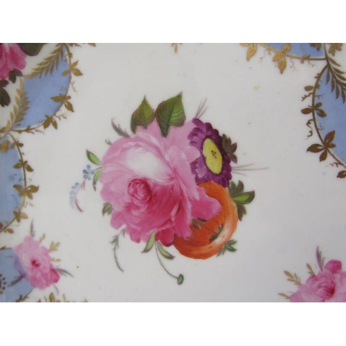 22 - REGENCY PORCELAIN, floral painted dessert plate, 22cm diameter