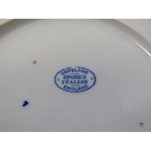 35 - ANTIQUE TRANSFERWARE, 19th Century willow pattern, 38cm serving plate; also similar village church p... 