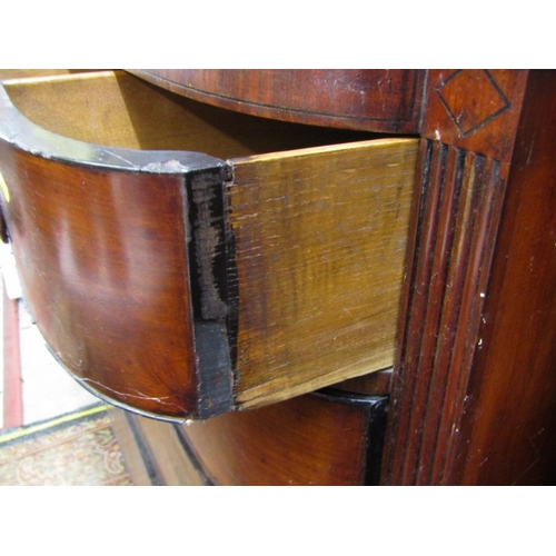 740 - EARLY VICTORIAN MAHOGANY BOW FRONT CHEST OF DRAWERS