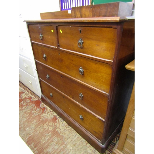 746 - EDWARDIAN STRAIGHT FRONTED CHEST OF 2 short and 3 long drawers