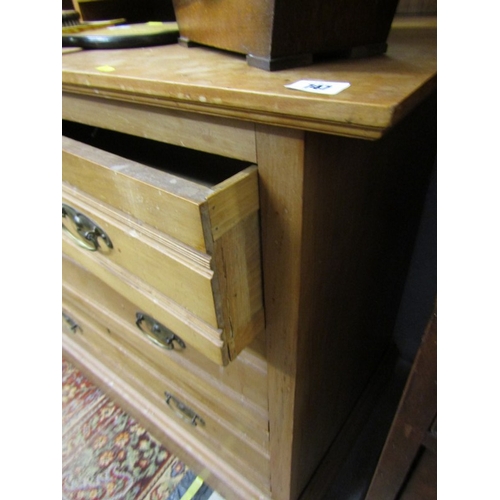 747 - ART NOUVEAU MIRRORED DRESSING CHEST with fretwork sides and 3 long drawers