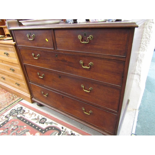 748 - EARLY 19TH CENTURY MAHOGANY CHEST, 2 short and 3 long drawers, 110cm width