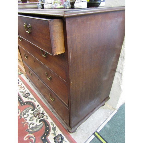 748 - EARLY 19TH CENTURY MAHOGANY CHEST, 2 short and 3 long drawers, 110cm width