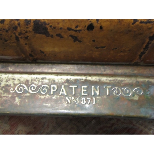 750 - ANTIQUE PATENT PAINTED METAL TRUNK