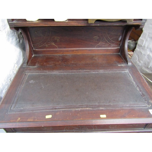 756 - EDWARDIAN CARVED WALNUT DAVENPORT