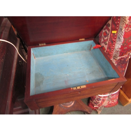 757 - VICTORIAN MAHOGANY NEEDLEWORK TABLE (needs restoration)