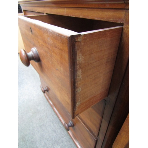 760 - VICTORIAN MAHOGANY SMALL CHEST, 2 short and 2 long drawers