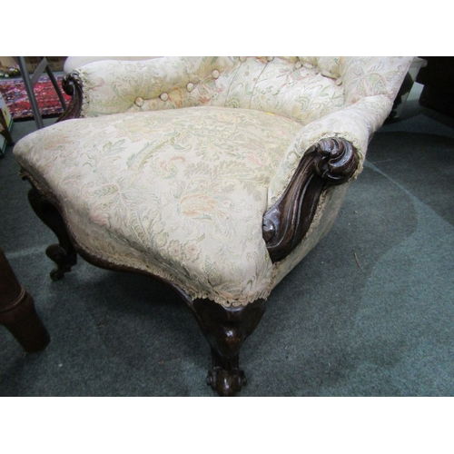 771 - VICTORIAN BUTTON back nursing chair with serpentine front and seat