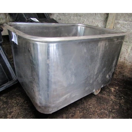 51 - Stainless steel wheeled feed bin, 35