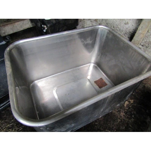 51 - Stainless steel wheeled feed bin, 35