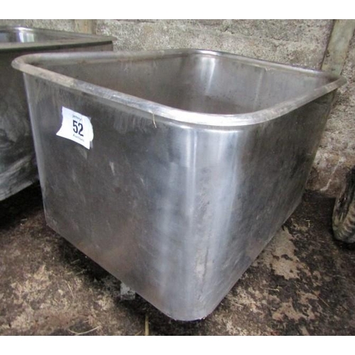 52 - Stainless steel wheeled feed bin, 35